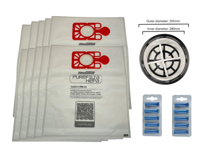 10 x Vacuum Bags + Cloth 11" Filter for Numatic Henry & Hetty Compact 160 Series
