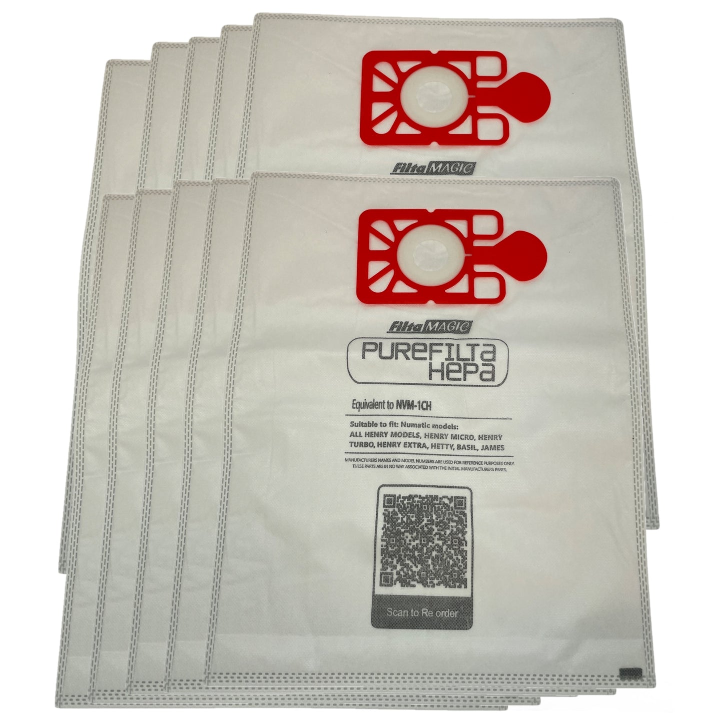 10 x Vacuum Bags + Cloth 11" Filter for Numatic Henry & Hetty Compact 160 Series
